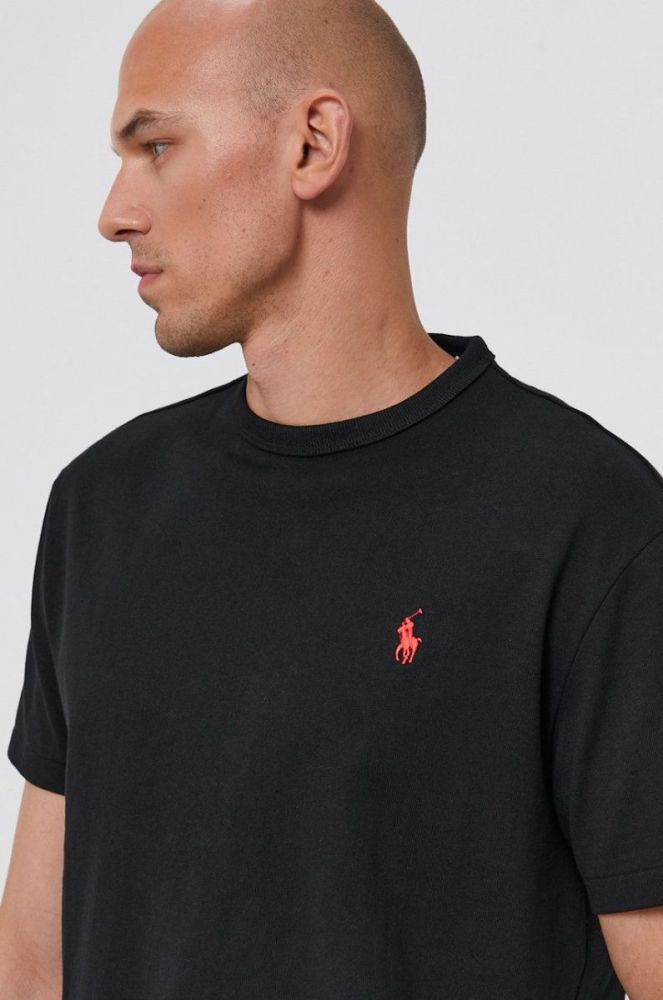 Футболка Polo Ralph Lauren чоловіча колір чорний гладкий фото 4