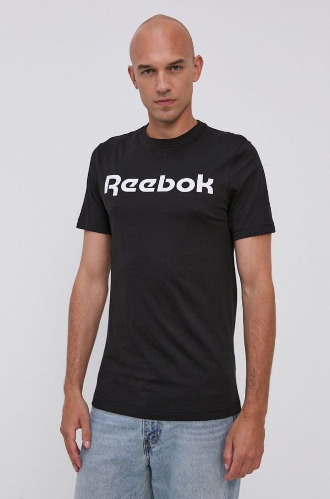 Бавовняна футболка Reebok Street GJ0136 колір чорний з принтом фото 2