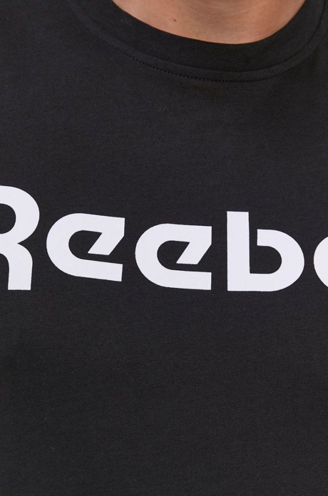 Бавовняна футболка Reebok Street GJ0136 колір чорний з принтом фото 5