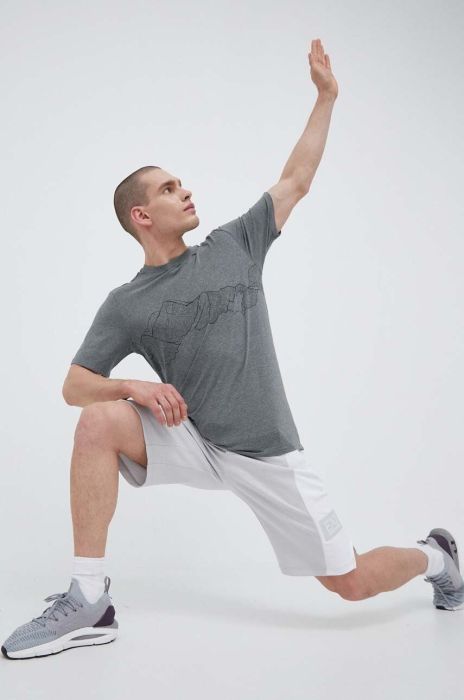 Спортивна футболка Viking Lako колір сірий з принтом