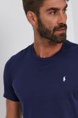 Бавовняна футболка Polo Ralph Lauren колір синій гладкий