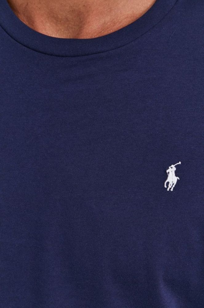 Бавовняна футболка Polo Ralph Lauren колір синій гладкий фото 5