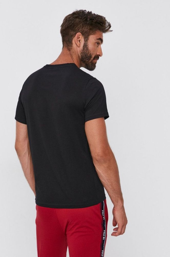Бавовняна футболка Polo Ralph Lauren колір чорний гладкий фото 3