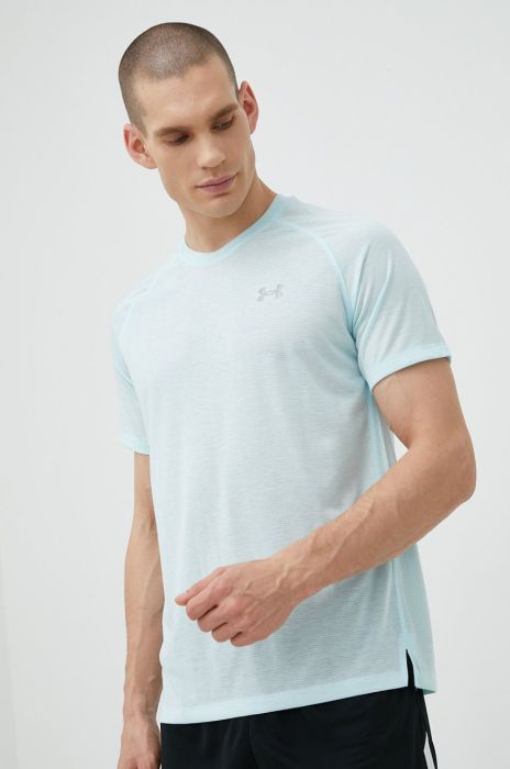 Бігова футболка Under Armour колір синій однотонний