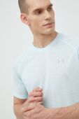 Бігова футболка Under Armour колір синій однотонний