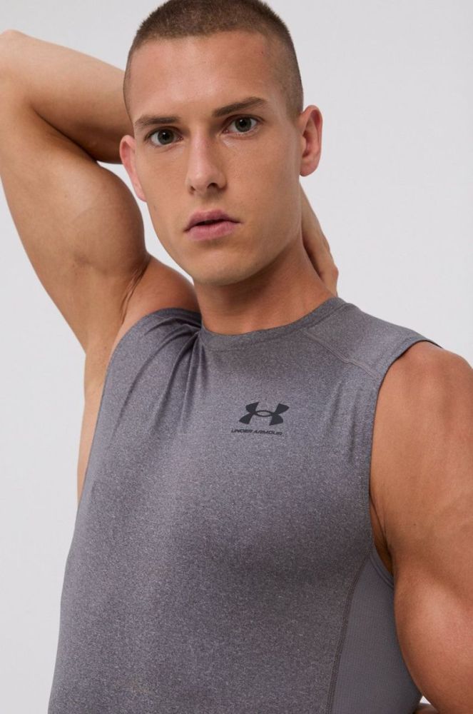 Футболка Under Armour 1361522 чоловіча колір сірий фото 4