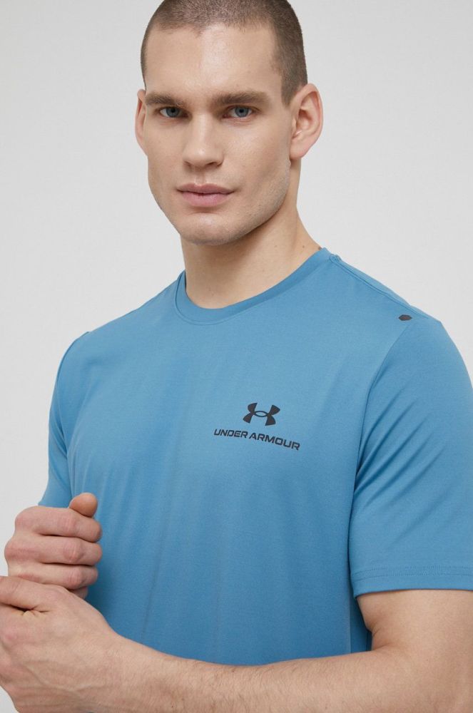 Тренувальна футболка Under Armour Rush Energy однотонна 1366138-001 колір блакитний (1723431)
