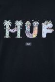Бавовняна футболка HUF колір чорний з принтом (1875391)