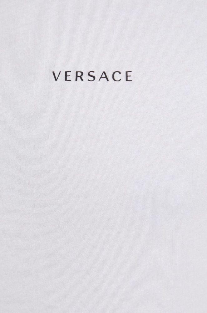 Футболка Versace чоловічий колір білий однотонна фото 8