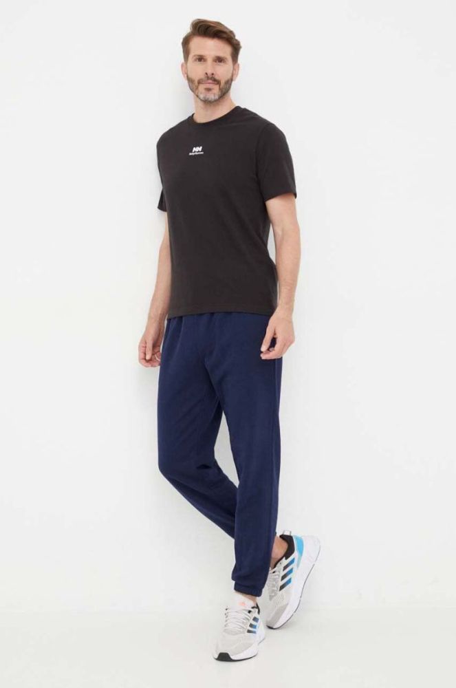 Бавовняна футболка Helly Hansen колір чорний з аплікацією 53391-591 фото 2