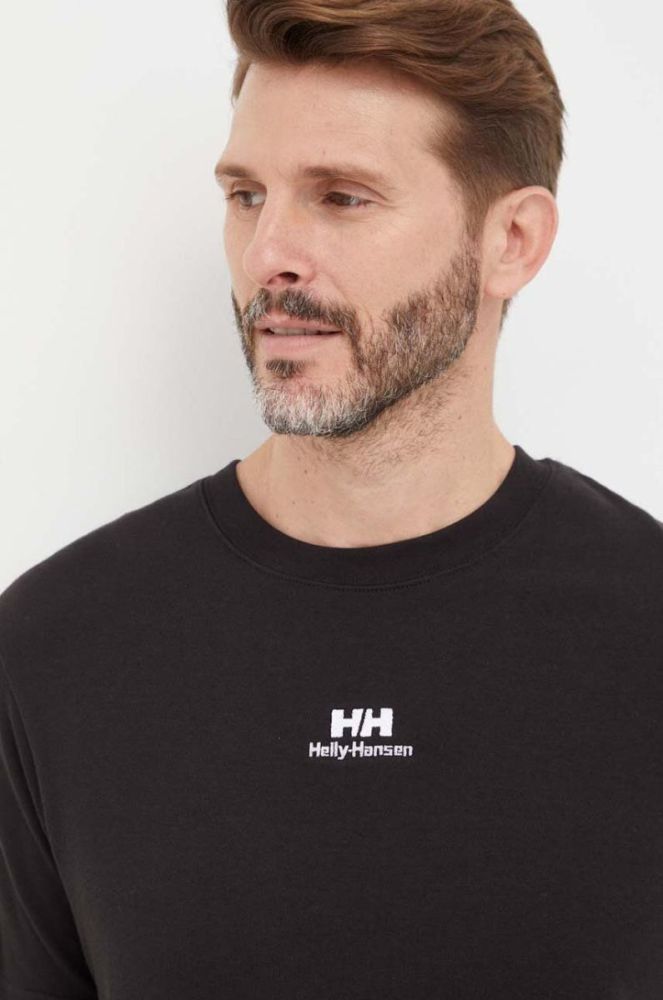 Бавовняна футболка Helly Hansen колір чорний з аплікацією 53391-591 фото 5