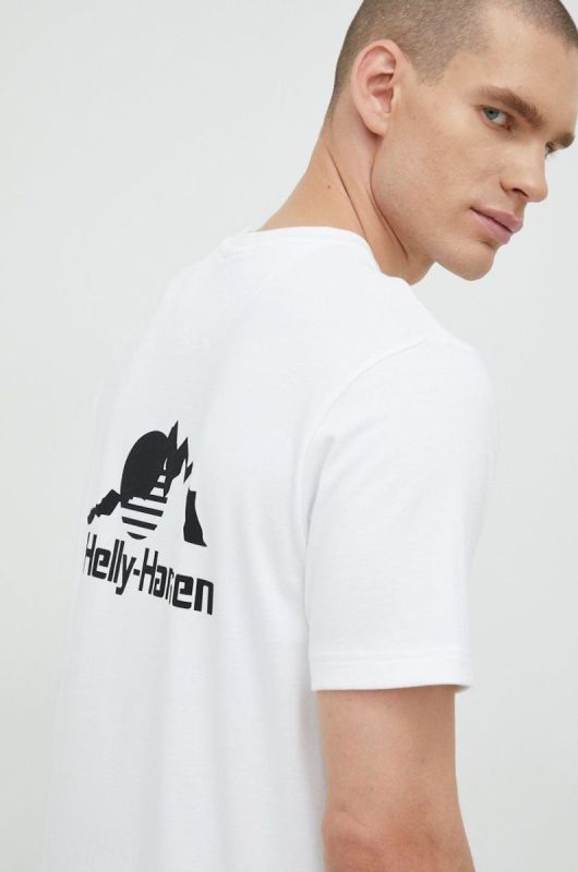 Бавовняна футболка Helly Hansen колір білий з аплікацією 53391-591 фото 2