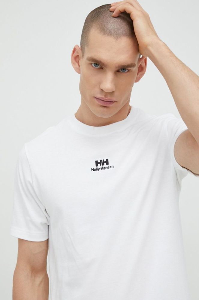 Бавовняна футболка Helly Hansen колір білий з аплікацією 53391-591 фото 3