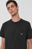 Бавовняна футболка Billabong колір чорний гладкий
