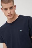 Бавовняна футболка Quiksilver колір синій гладкий