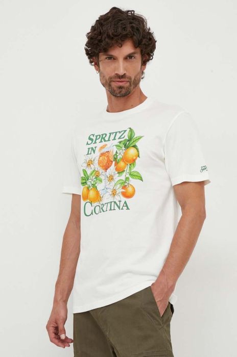 Бавовняна футболка MC2 Saint Barth колір білий з принтом (3608922)