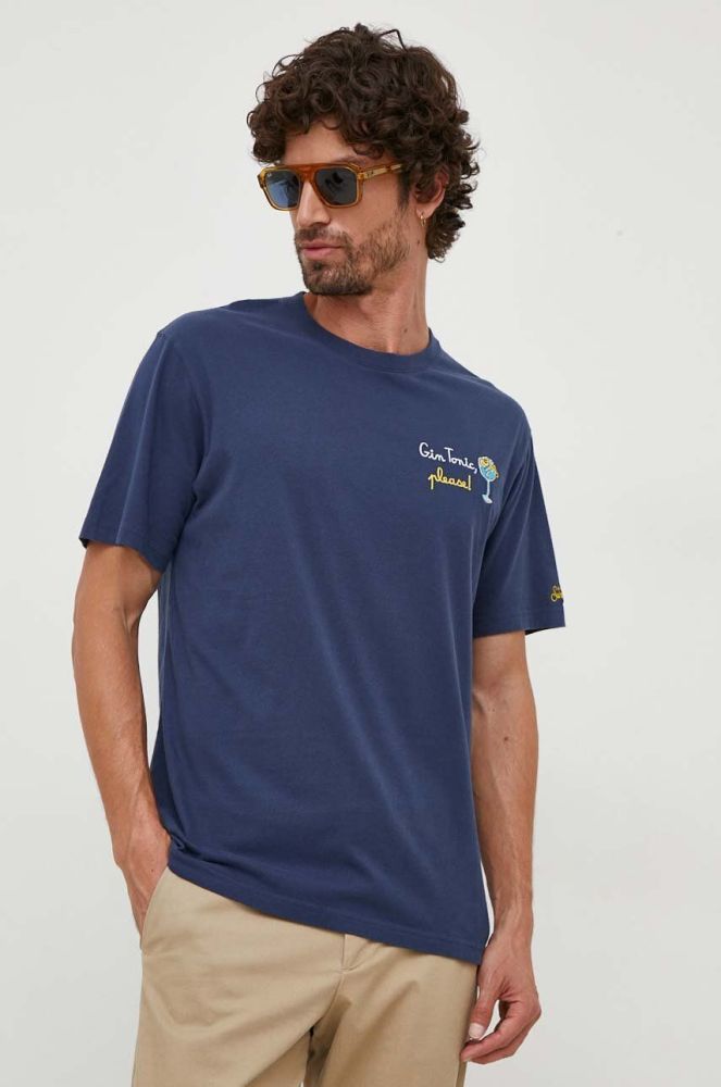 Бавовняна футболка MC2 Saint Barth колір синій з принтом (3608942)