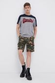 Футболка Superdry чоловіча колір сірий з принтом