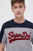 Футболка Superdry чоловіча колір сірий з принтом