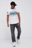 Бавовняна футболка Superdry колір білий з принтом (2121577)