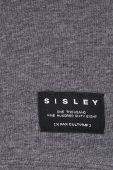 Бавовняна футболка Sisley колір сірий з принтом
