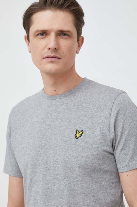 Бавовняна футболка Lyle & Scott колір сірий меланж