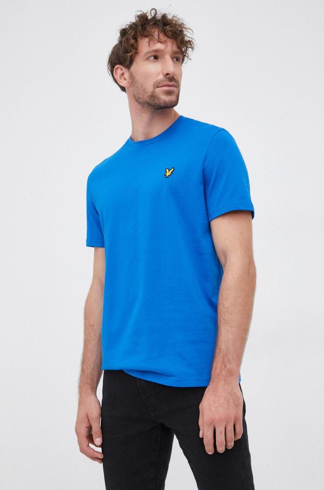 Lyle & Scott - Бавовняна футболка колір блакитний (1748716)
