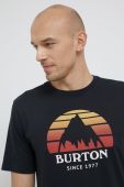 Бавовняна футболка Burton колір чорний з принтом (1940909)