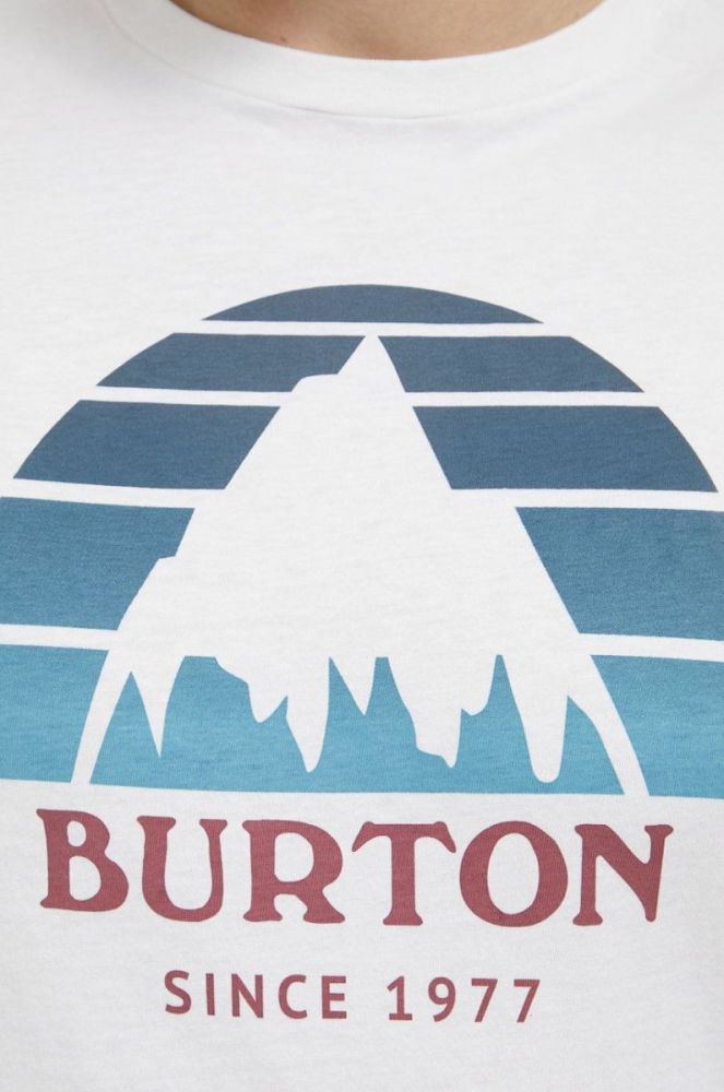 Бавовняна футболка Burton колір білий з принтом фото 5