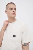 Бавовняна футболка Vans колір кремовий гладкий