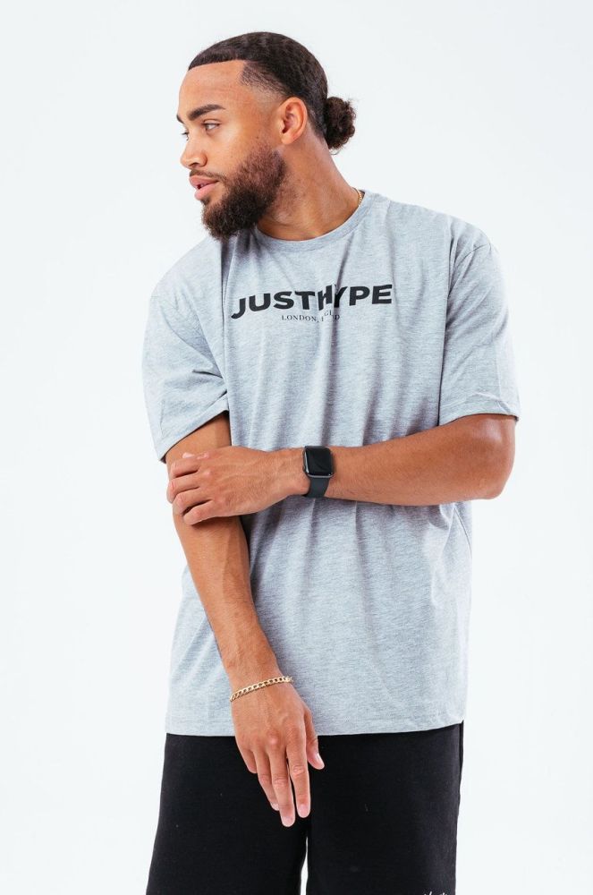 Бавовняна футболка Hype колір сірий з принтом