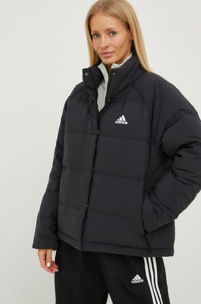 Пухова куртка adidas Performance жіноча колір чорний зимова (2566916) фото 4