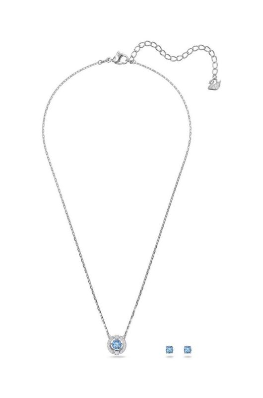 Кольє і сережки Swarovski Sparkling колір срібний
