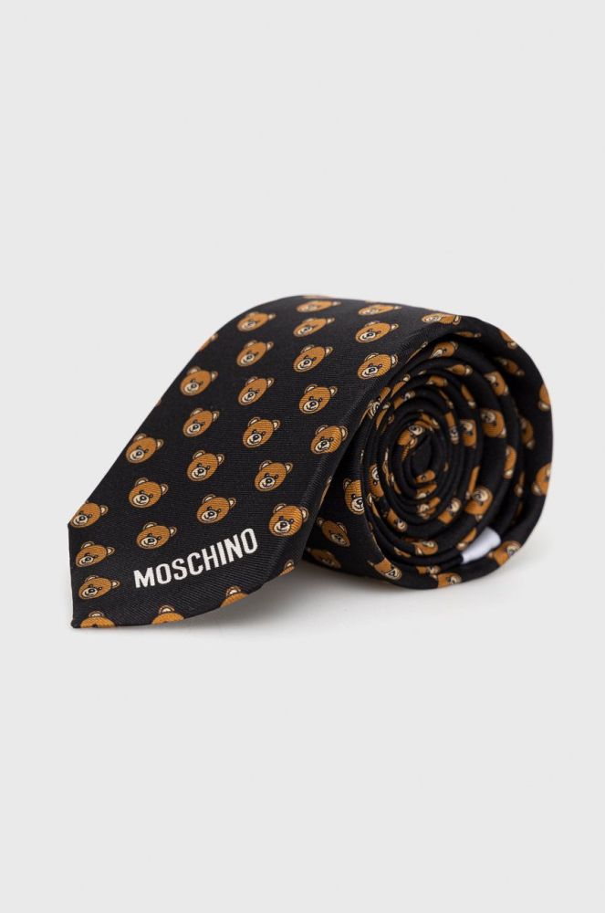 Шовковий галстук Moschino колір чорний (2566948)