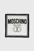 Шовкова кишенькова хустка Moschino x Smiley колір білий