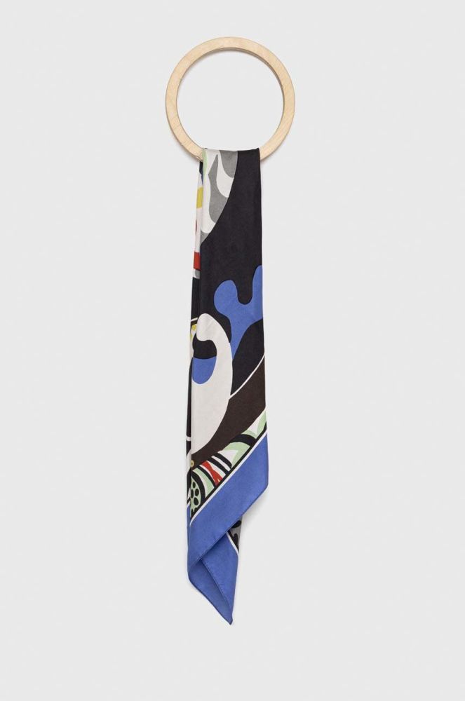 Шовкова хустка на шию Moschino візерунок колір барвистий (2925137)