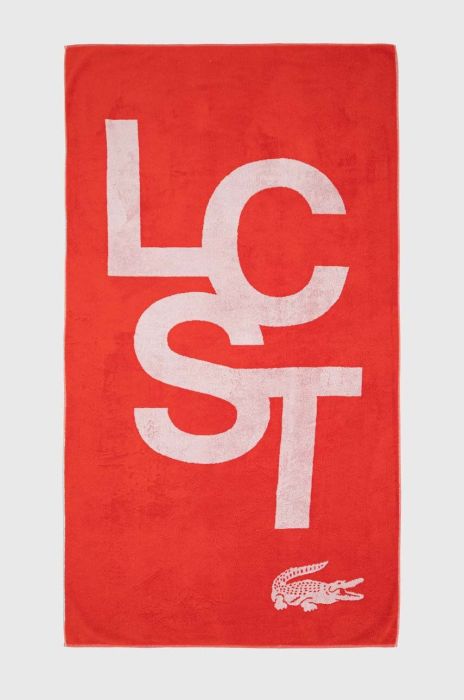 Бавовняний рушник Lacoste колір помаранчевий
