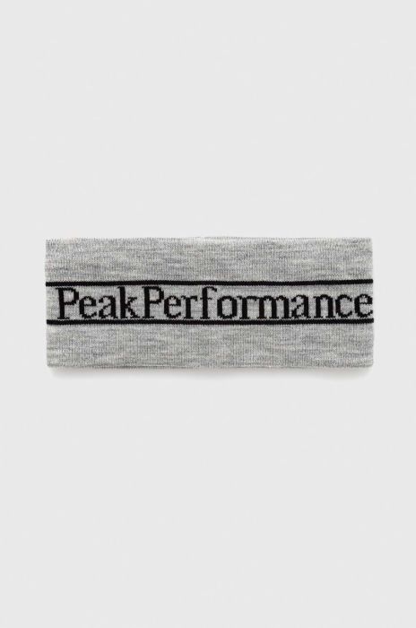 Пов'язка на голову Peak Performance Pow колір сірий Пов'язка на голову Peak Performance Pow колір сірий