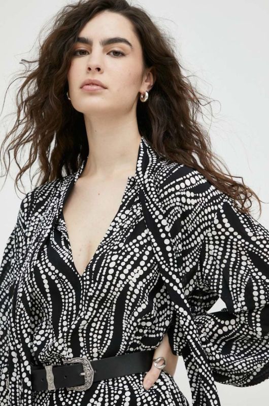 Блузка The Kooples жіноча колір чорний візерунок (2828915)