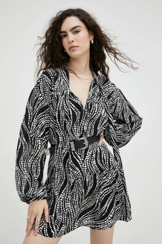 Блузка The Kooples жіноча колір чорний візерунок (2828915) фото 4