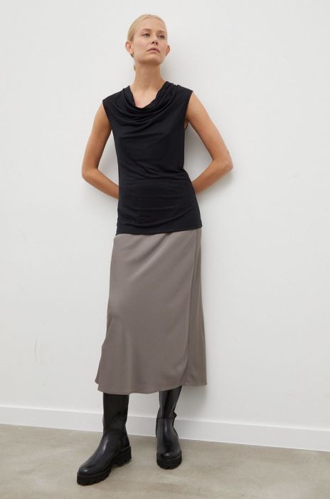 Блузка Tiger Of Sweden жіноча колір чорний однотонна