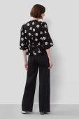 Бавовняна блузка жіноча колір чорний візерунок