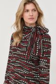 Шовкова блузка Red Valentino жіноча колір чорний візерунок (2431517)