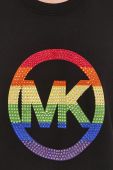 Бавовняна блузка MICHAEL Michael Kors жіноча колір чорний з аплікацією