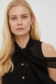 Блузка MICHAEL Michael Kors жіноча колір чорний однотонна