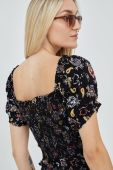Блузка Superdry жіноча колір чорний візерунок