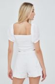 Блузка Superdry жіноча колір білий однотонна