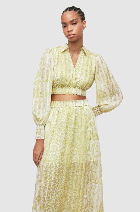 Блузка AllSaints жіноча візерунок колір барвистий (2434086)