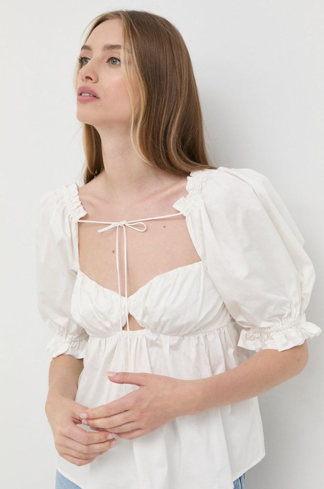 Блузка For Love & Lemons жіноча колір білий однотонна