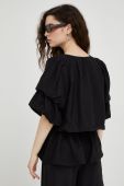 Блузка Bruuns Bazaar жіноча колір чорний однотонна (2663126)